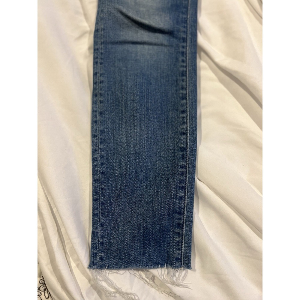 Mother Women's Blue Jeans Size 25 The Looked Ankle Fray Birds Of Paradise - Picture 3 of 15